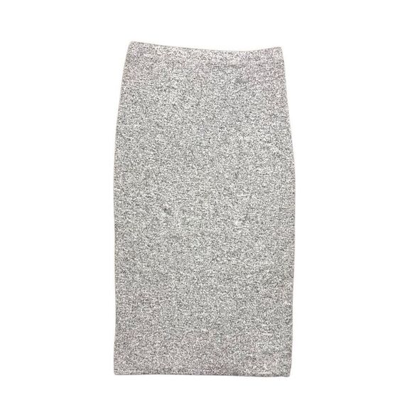 Express Gray Straight & Pencil Skirt Size XS Pull On Knitted Stretch Knee Length - Picture 1 of 10